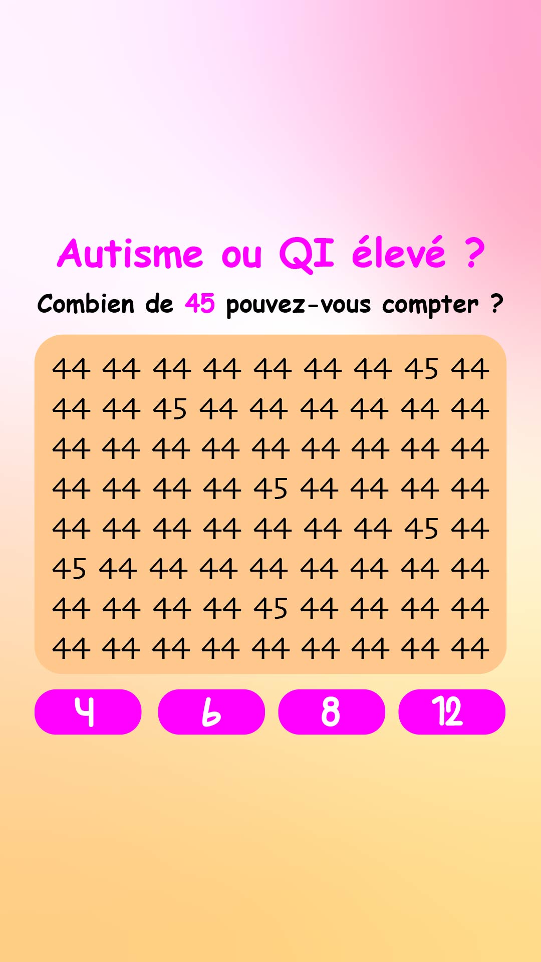 International IQ test Facebook ad