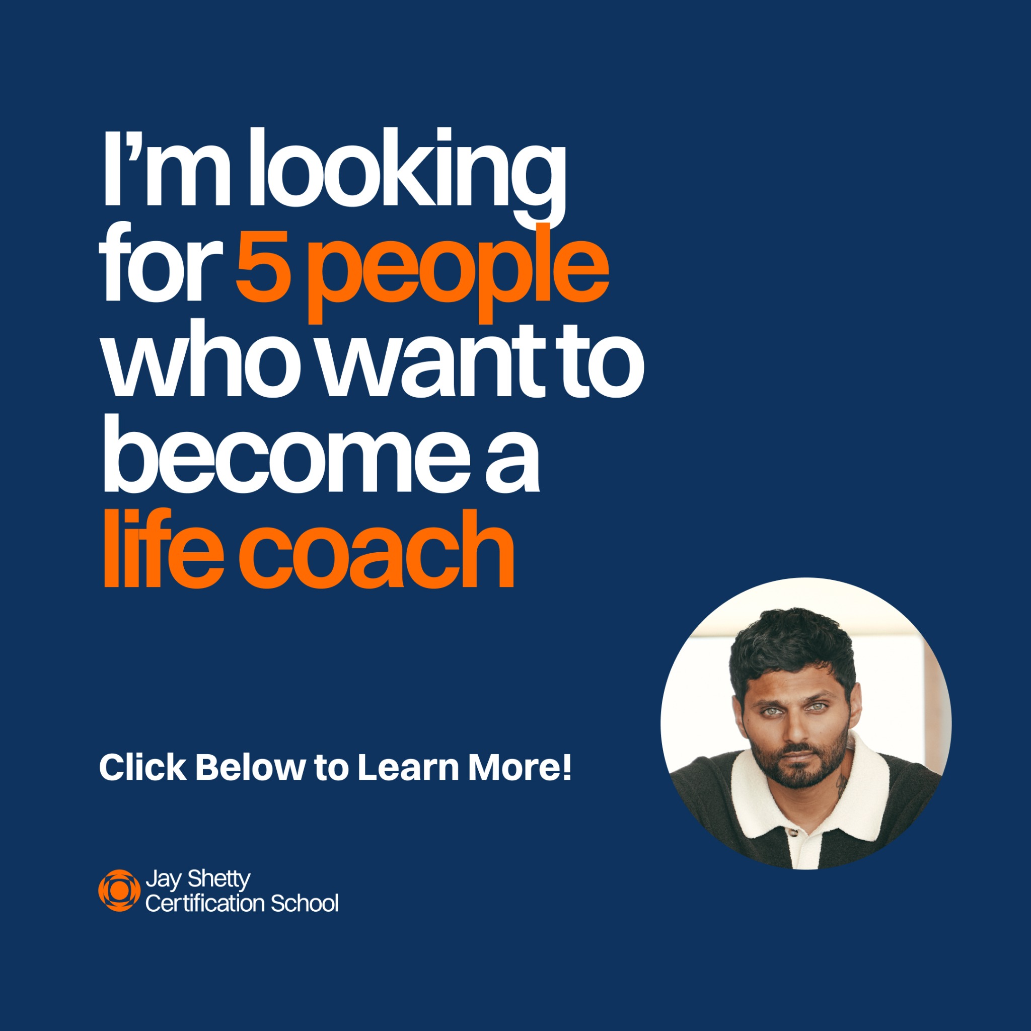 Jay Shetty Certification School Facebook ad