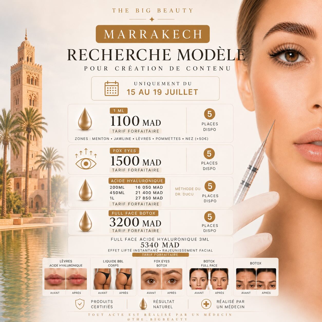 the_bigbeauty Facebook ad: RECHERCHE MODÈLE, MARRAKECH