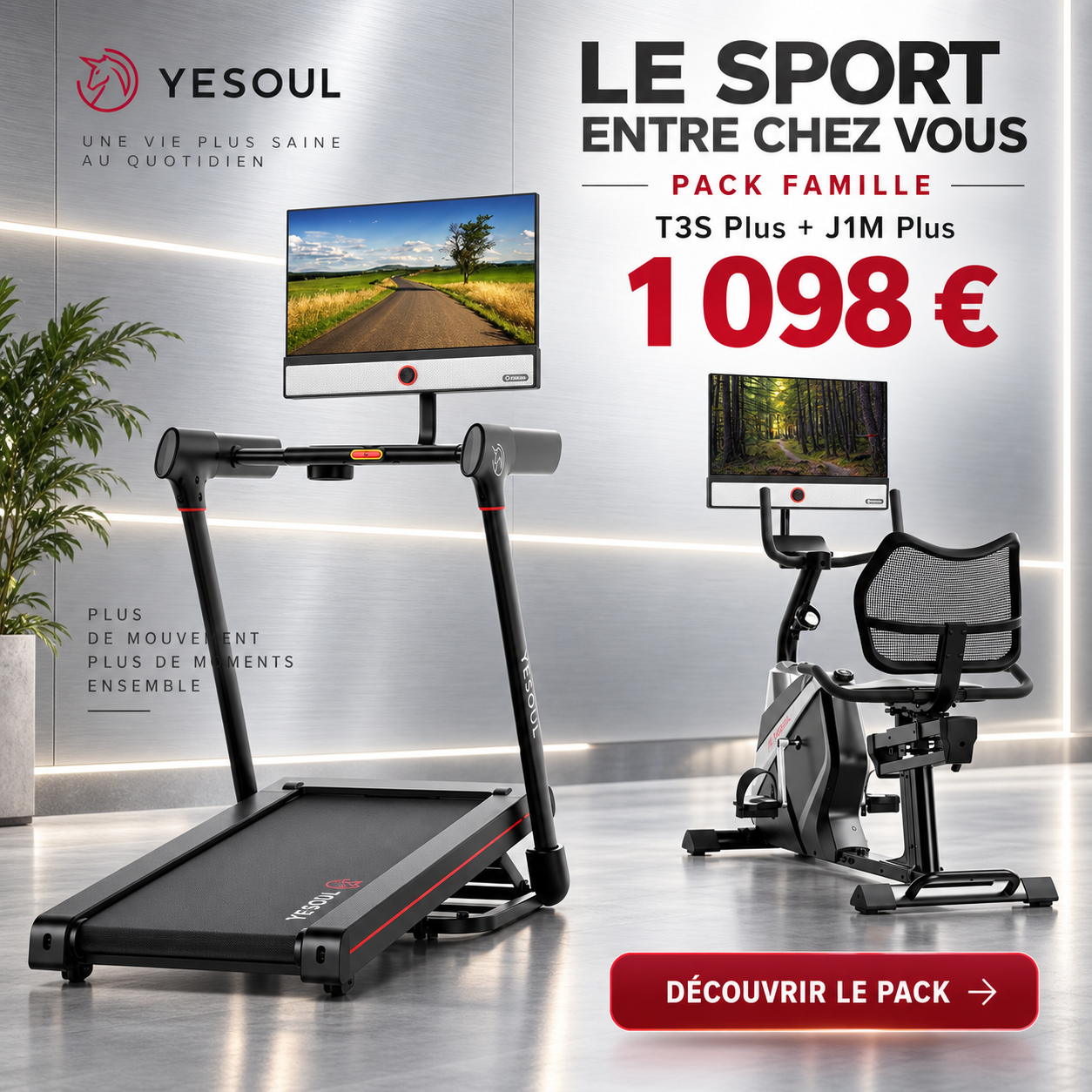 Yesoul Fitness France Facebook ad: Cet été, offrez à votre famille un espace fitness à…