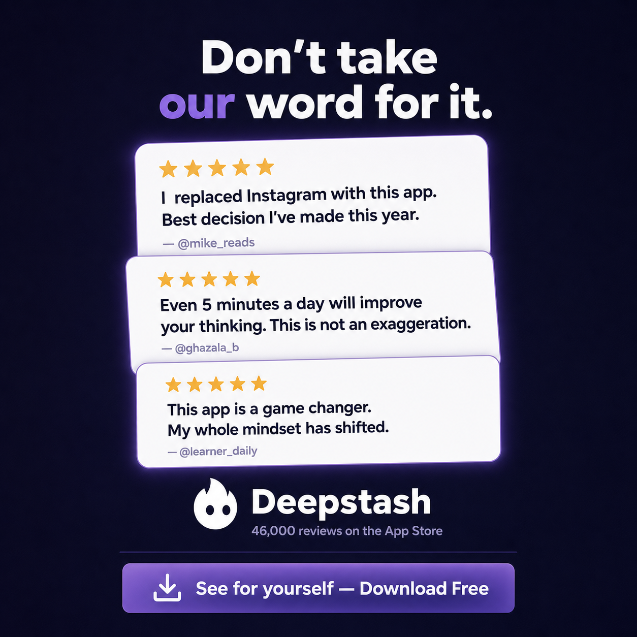 Deepstash Facebook ad