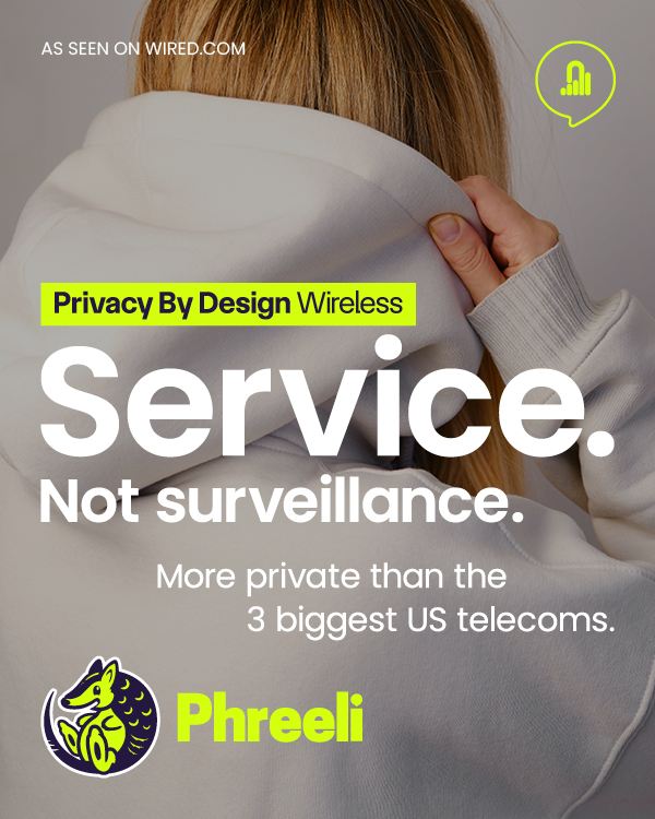 Phreeli Facebook ad: Upgrade your privacy.