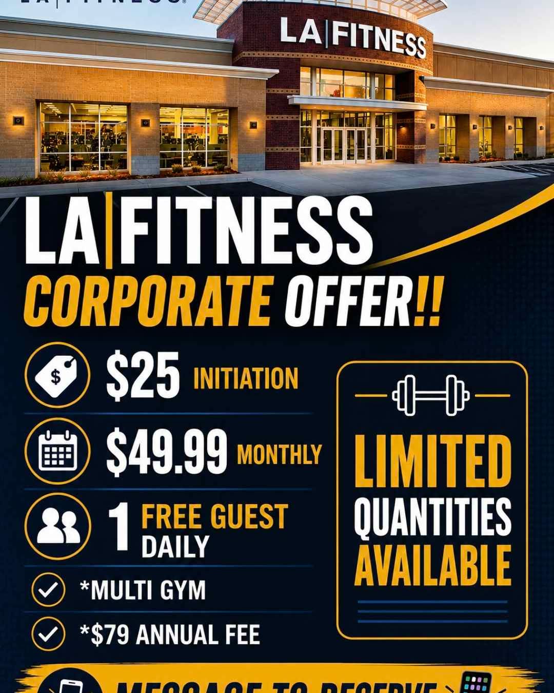 Robert Migliazza Facebook ad: LA Fitness Membership sale