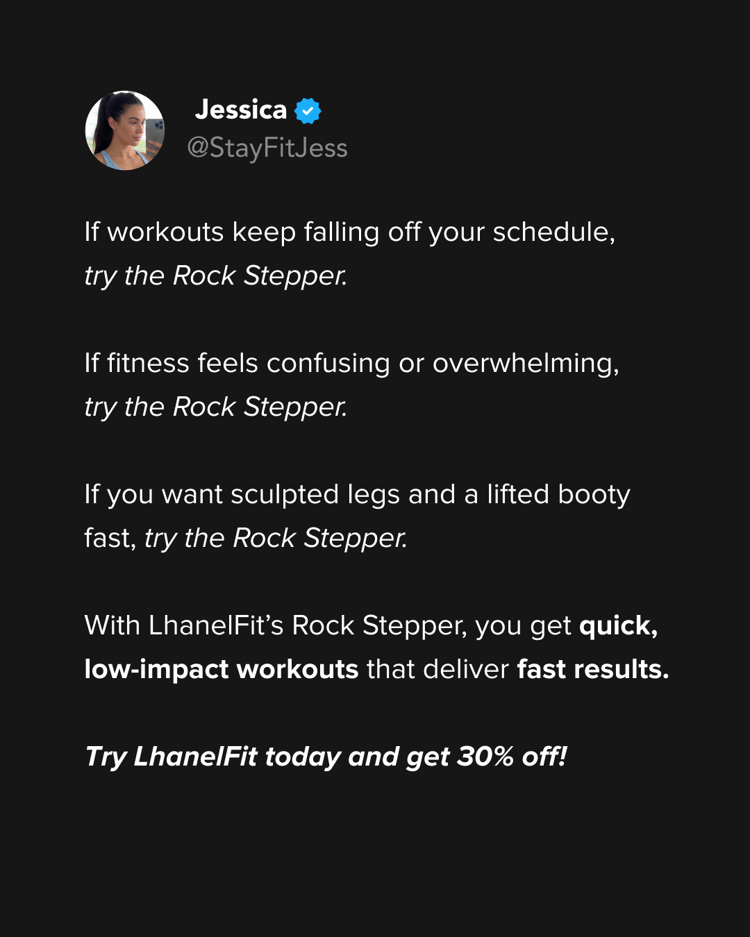 LhanelFit Facebook ad