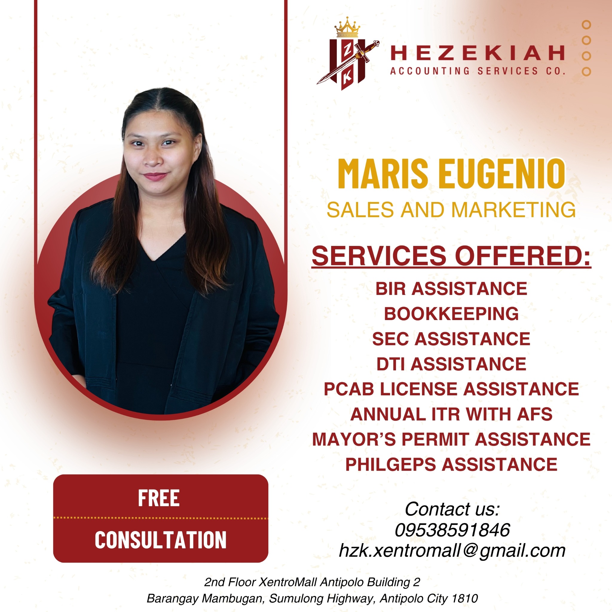 Hezekiah Accounting - XentroMall Antipolo Branch Facebook ad: Stress-Free Accounting Starts Here!