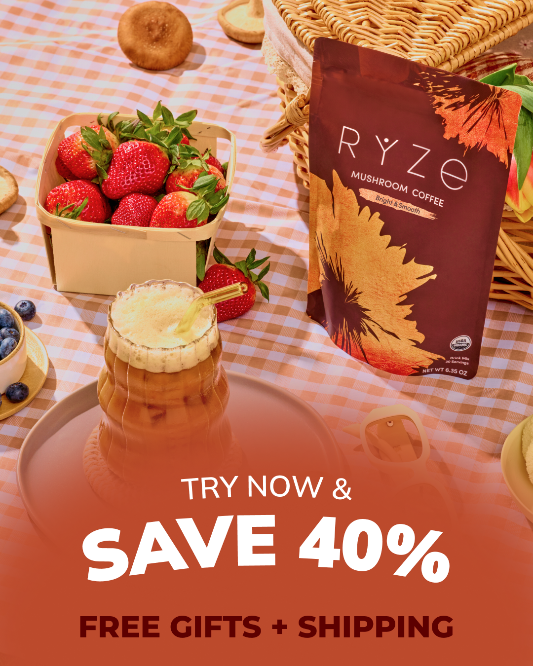 RYZE Superfoods Facebook ad