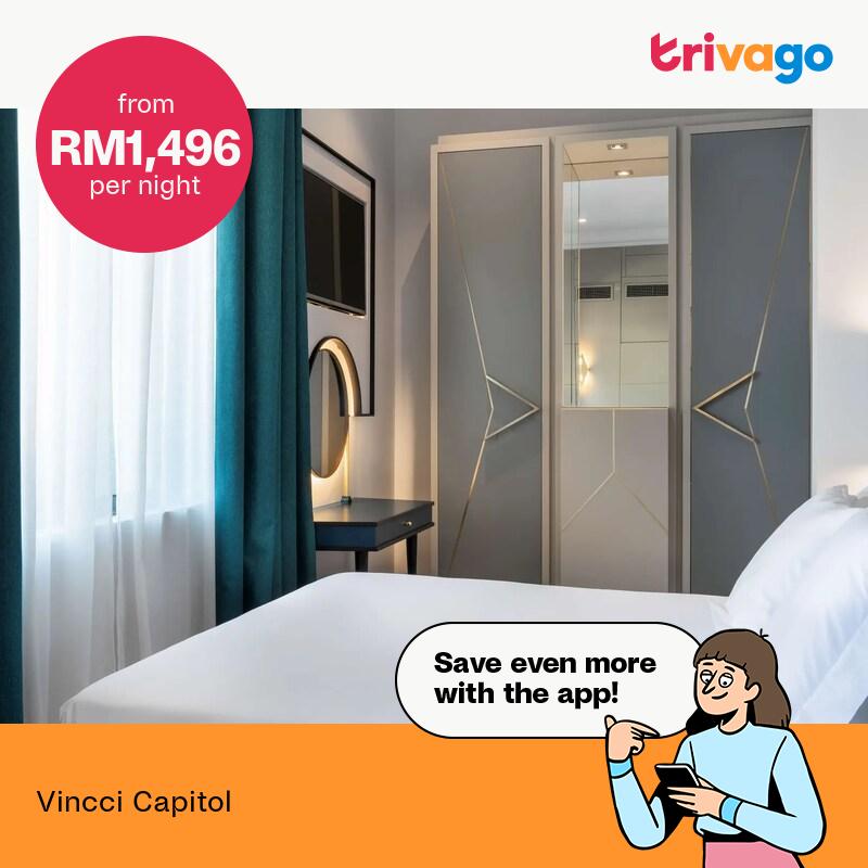 trivago Facebook ad: Get the app on trivago.