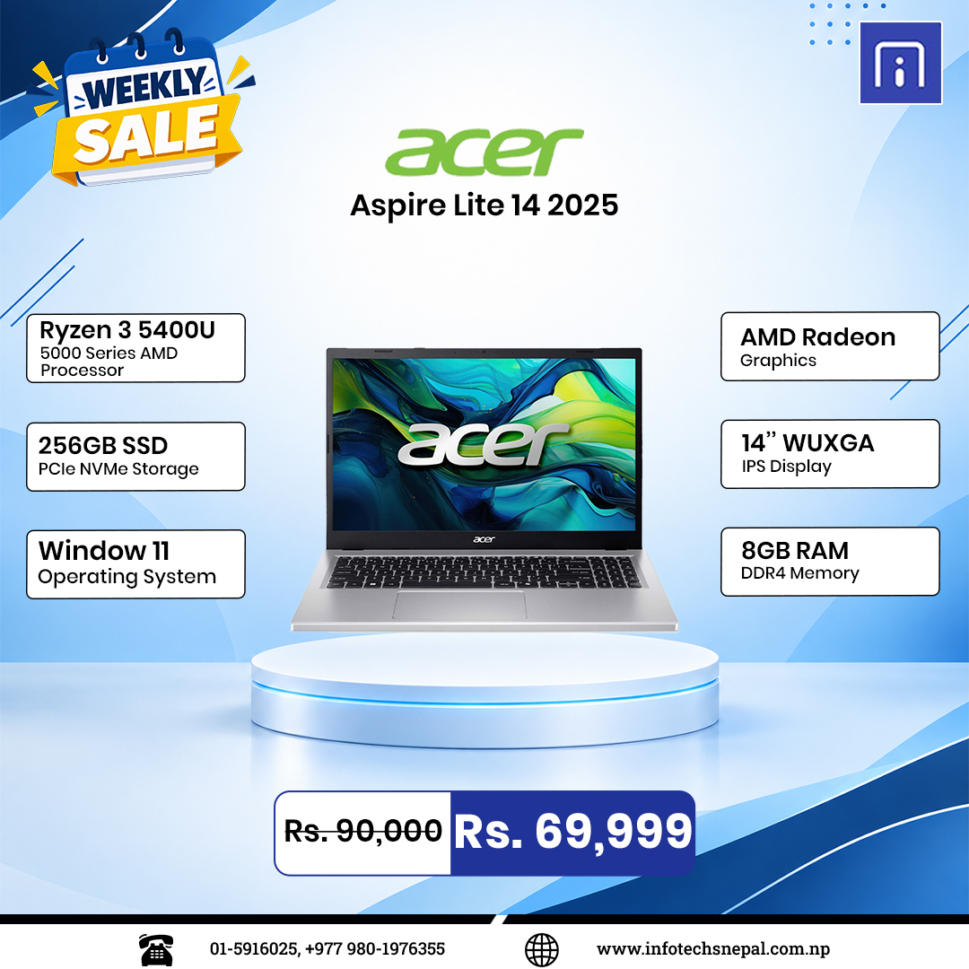 InfoTechs Nepal Facebook ad: यो हप्ता आफ्नो मनपर्ने Laptop किन्नुहोस् Special Deals…
