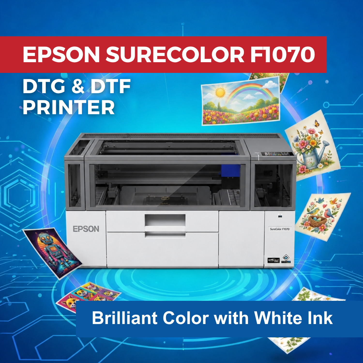 Equipment Zone Facebook ad: Print Like a Pro with Epson SureColor F1070!