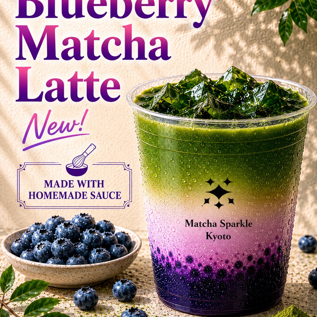 matchasparkle.kyoto Facebook ad: NEW SEASONAL DRINKS ARE HERE.