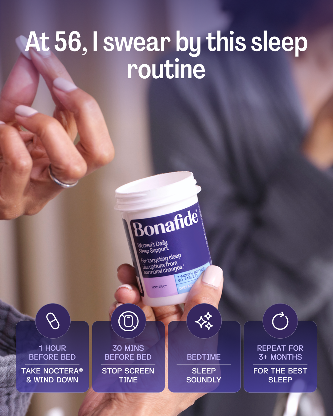 Bonafide Facebook ad: Restore your night. Restore your rest.