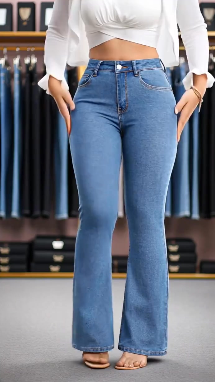 Rablaisie cool Facebook ad: Timeless Elegance: Women's High-Waisted Stretch Flared Pants