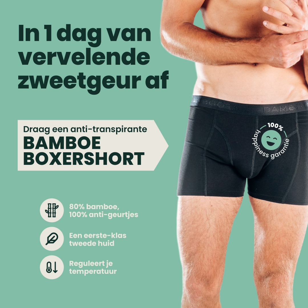 Bamboosa Facebook ad: In 1 dag van zweet af