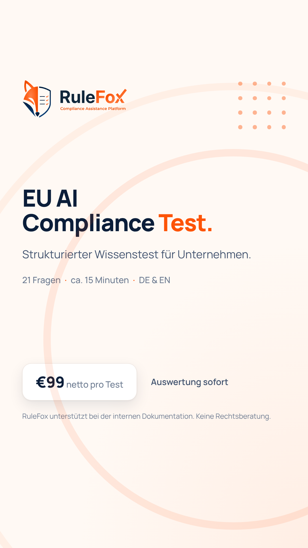 Rulefox Facebook ad: KI-Wissen strukturiert prüfen