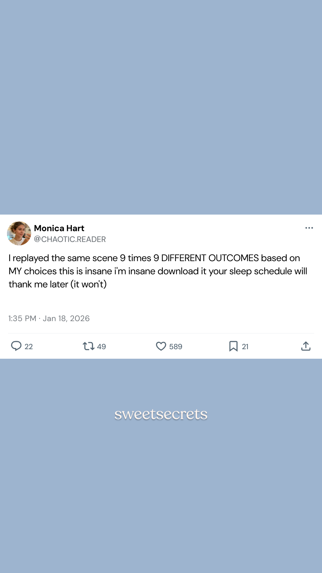 Sweetsecrets Facebook ad
