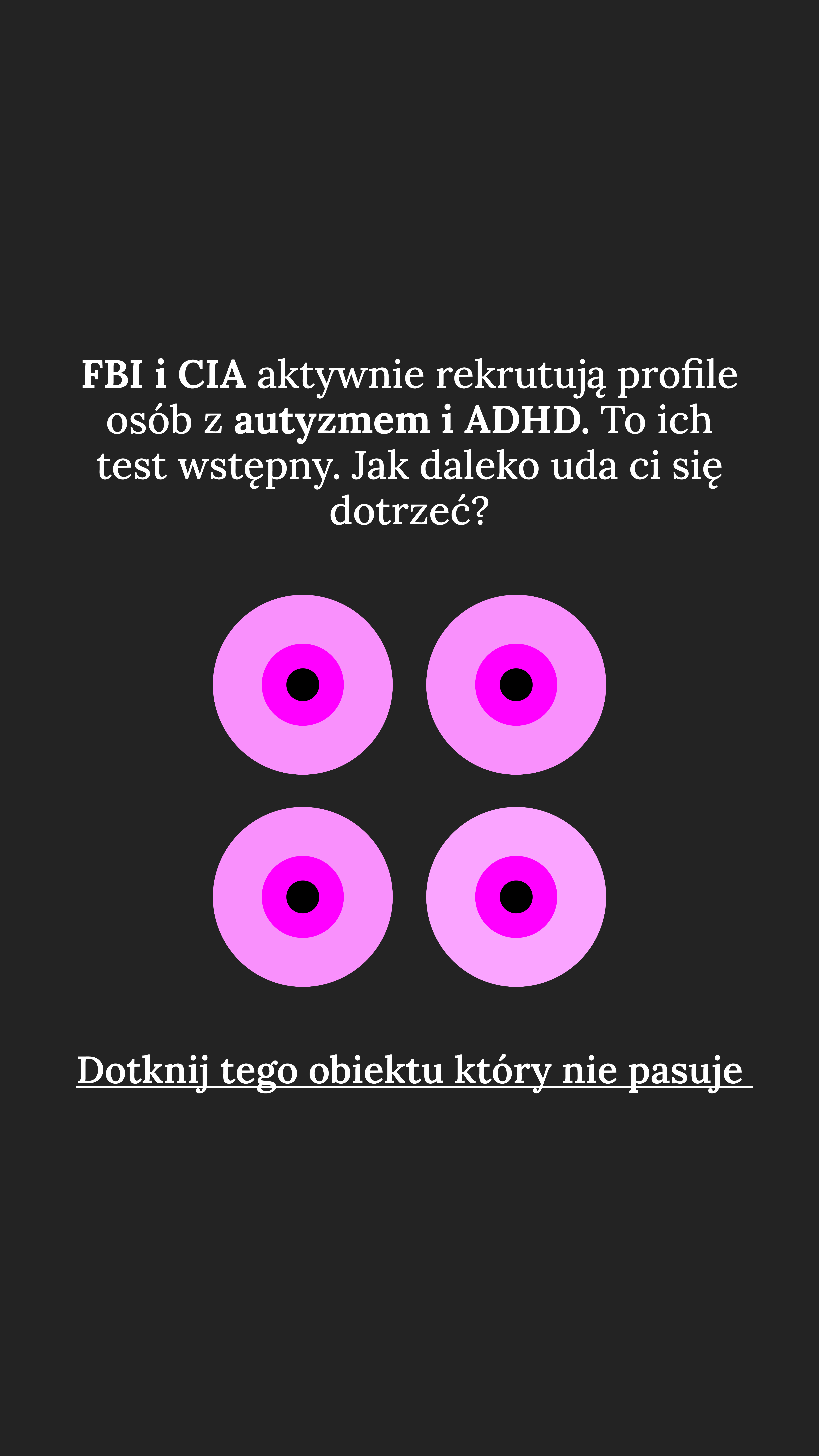 International IQ test Facebook ad