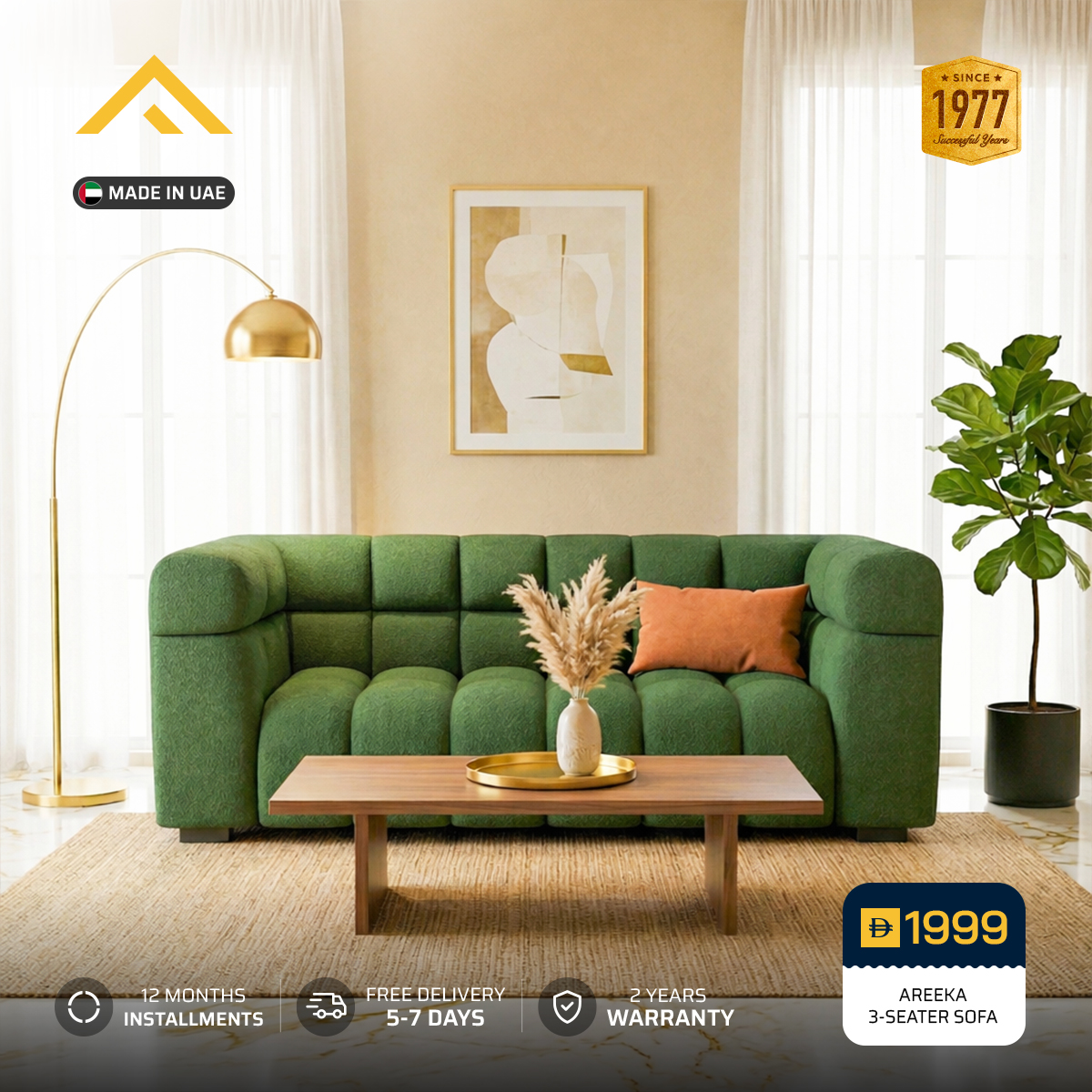 Asghar Furniture Facebook ad: Elevate your living space with premium comfort