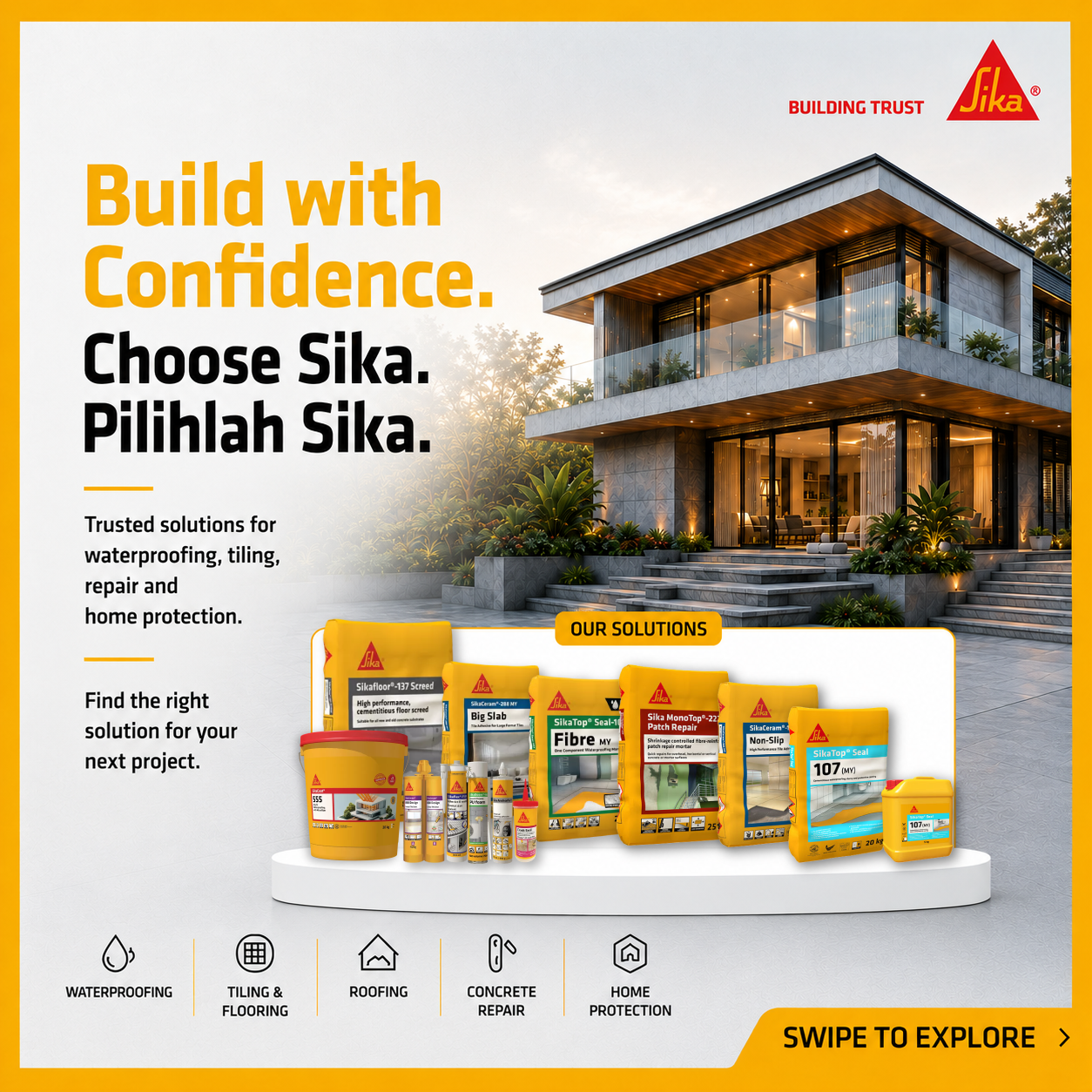 Sika Malaysia Facebook ad: Trusted Solutions for Every Build