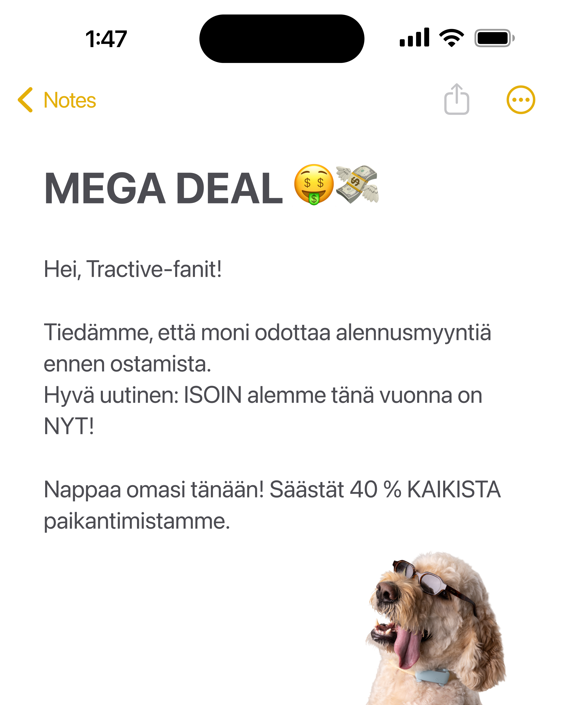 Tractive Facebook ad