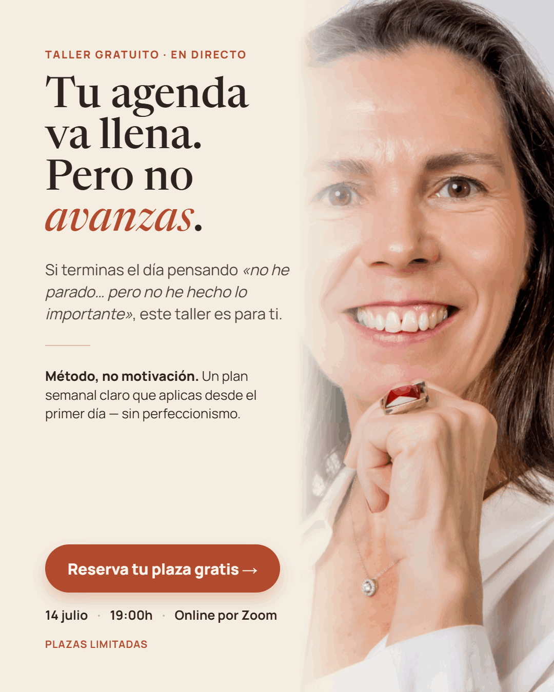 Estirando el tiempo Facebook ad: ¿Y si una semana organizada cambiara tu vida?
