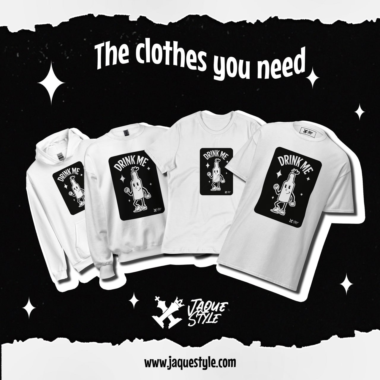 Jaque Style Facebook ad: Drink me style line, comfortable and excellent quality…