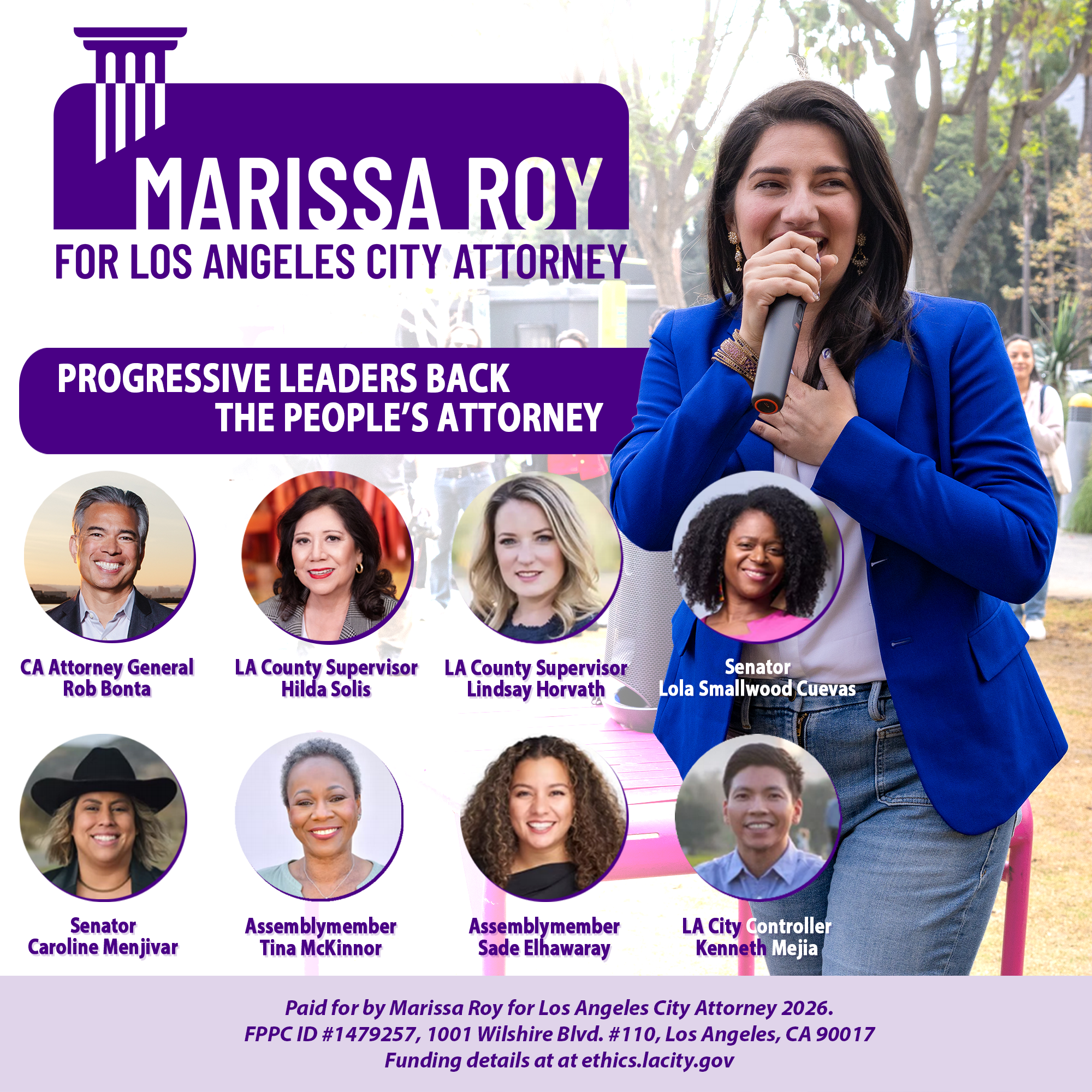 Marissa Roy for Los Angeles City Attorney Facebook ad: Vote Marissa Roy for City Attorney by June 2