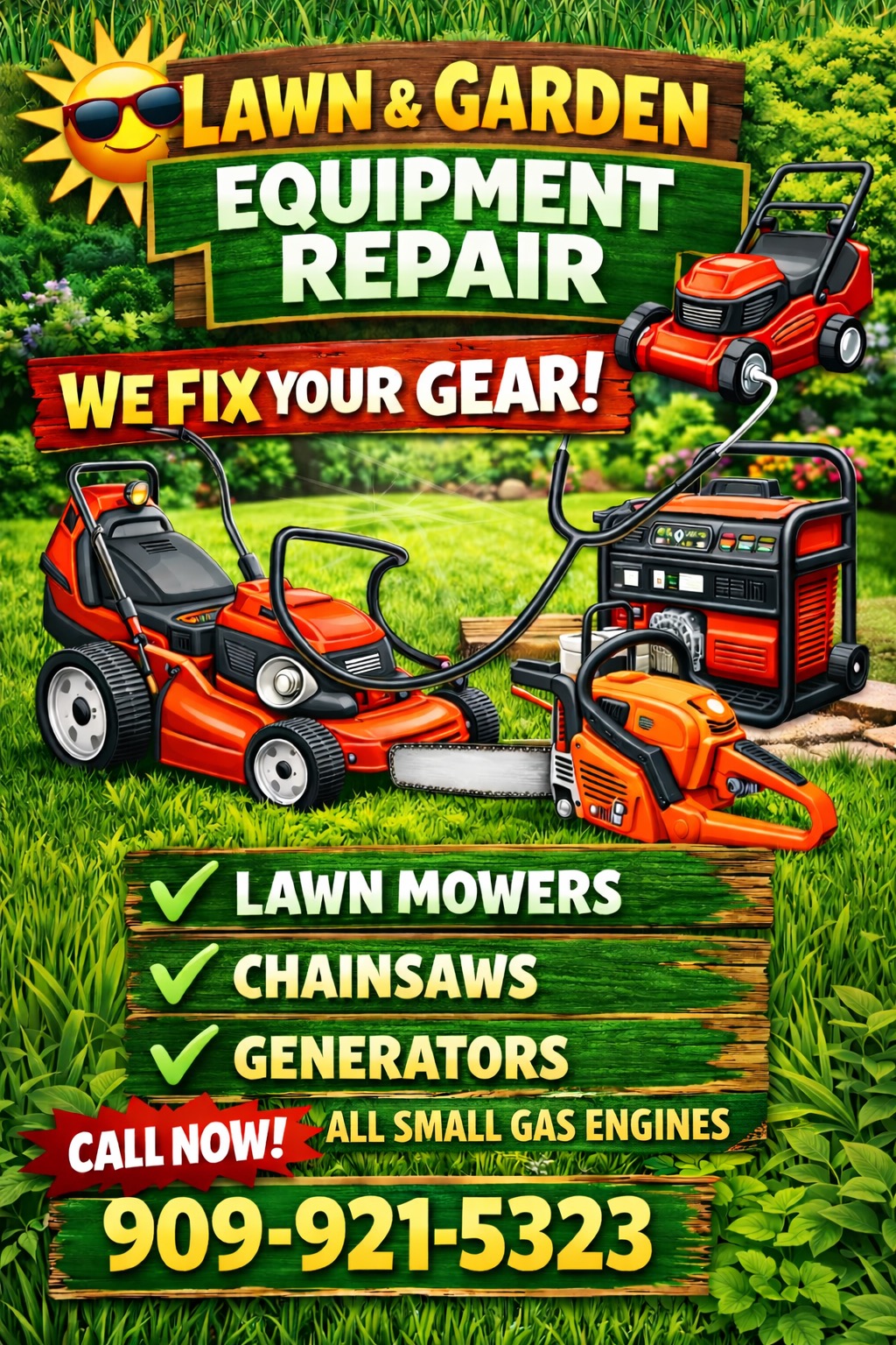 Hamm’s Lawnmower Repairs Facebook ad: Most Repairs Are Done In 24-48Hrs!