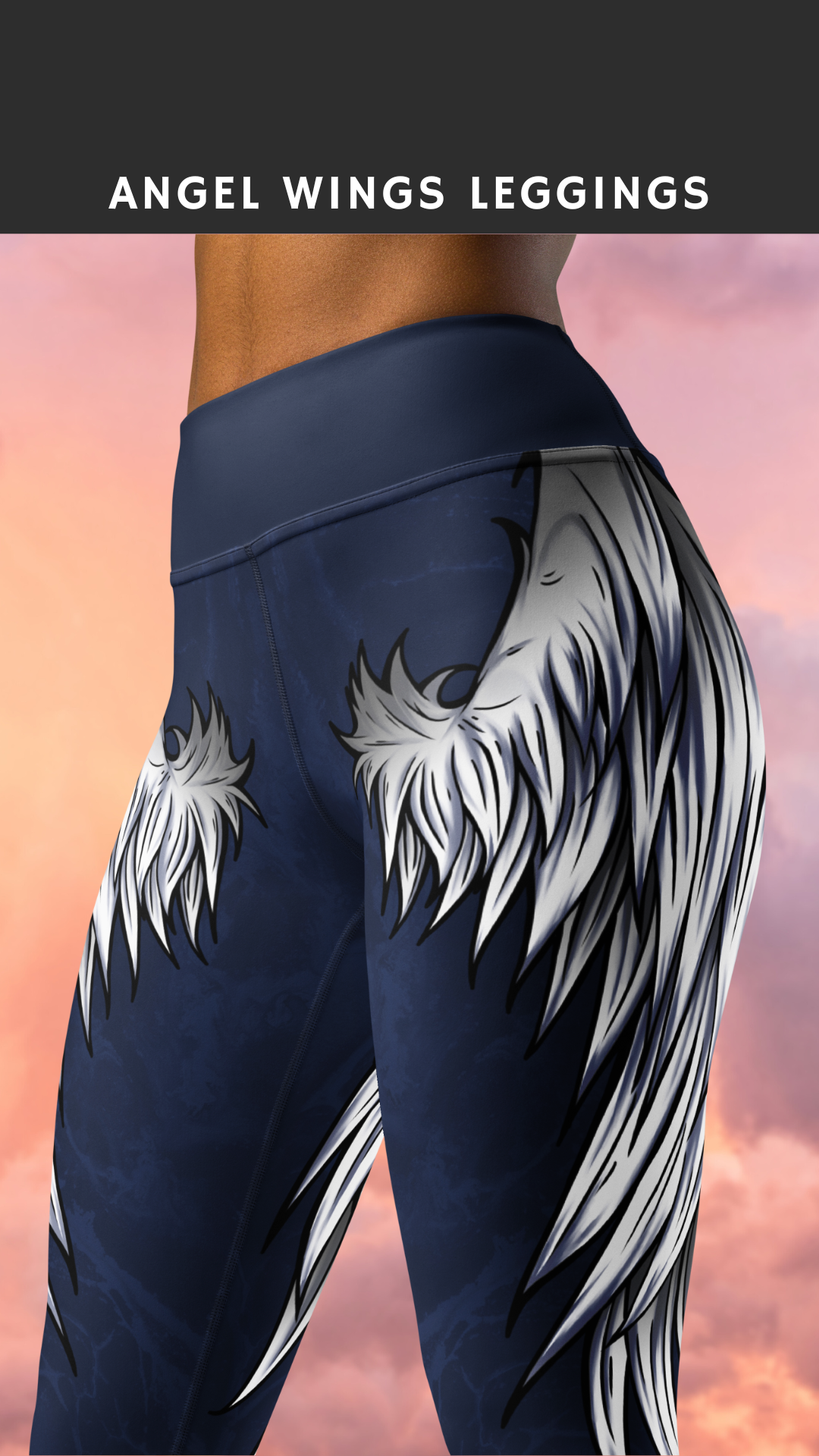 FIERCEPULSE Facebook ad: Angel Wings Yoga Leggings