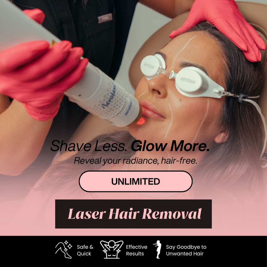 Skin R&R treatment Reno Facebook ad: Unlimited Laser Hair Removal for 1 Year NOW $699!