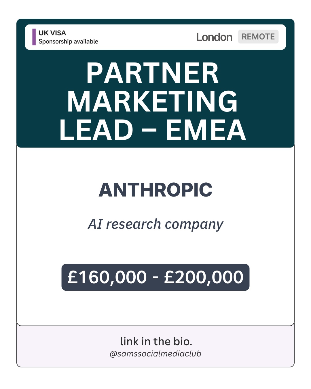 Sam's social media club. Facebook ad: UK Social Media & Marketing Jobs with Visa…
