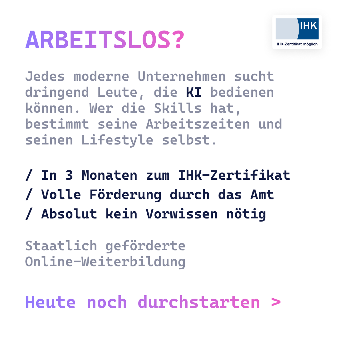 Syntax Institut Facebook ad: Werde KI-Profi in 3 Monaten