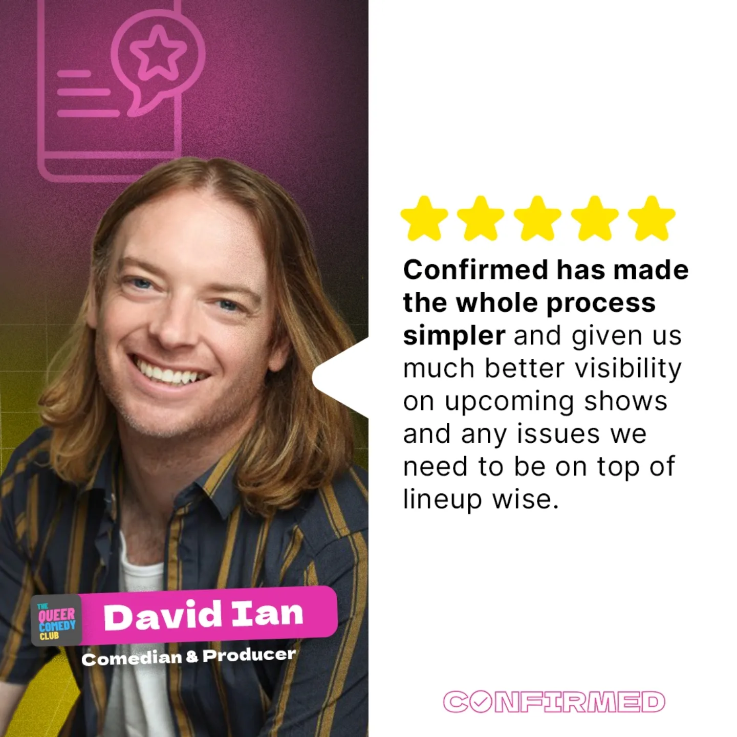 Confirmed Comedy Club Booking Software Facebook ad