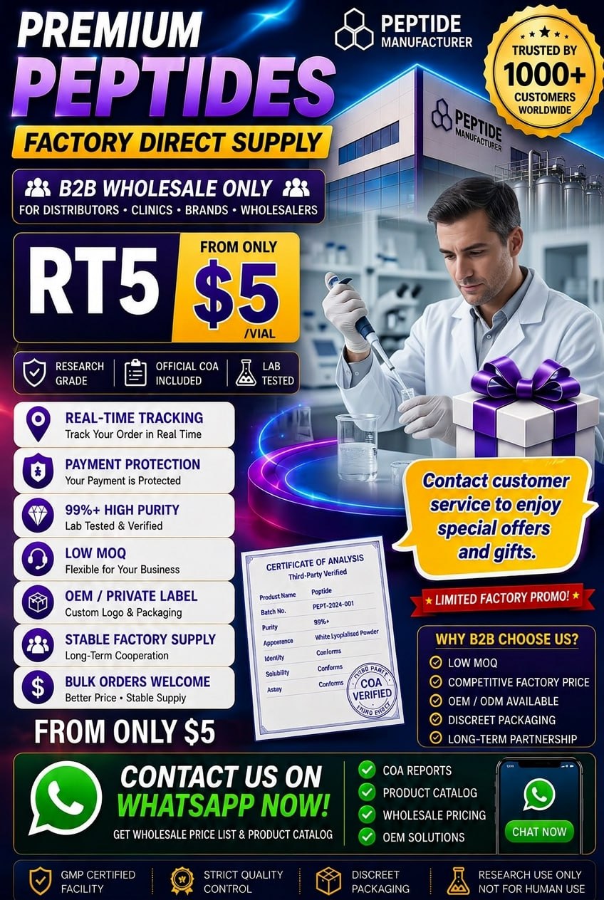 Peptide Factory - US Warehouse Facebook ad: Factory-Direct Peptide Supply