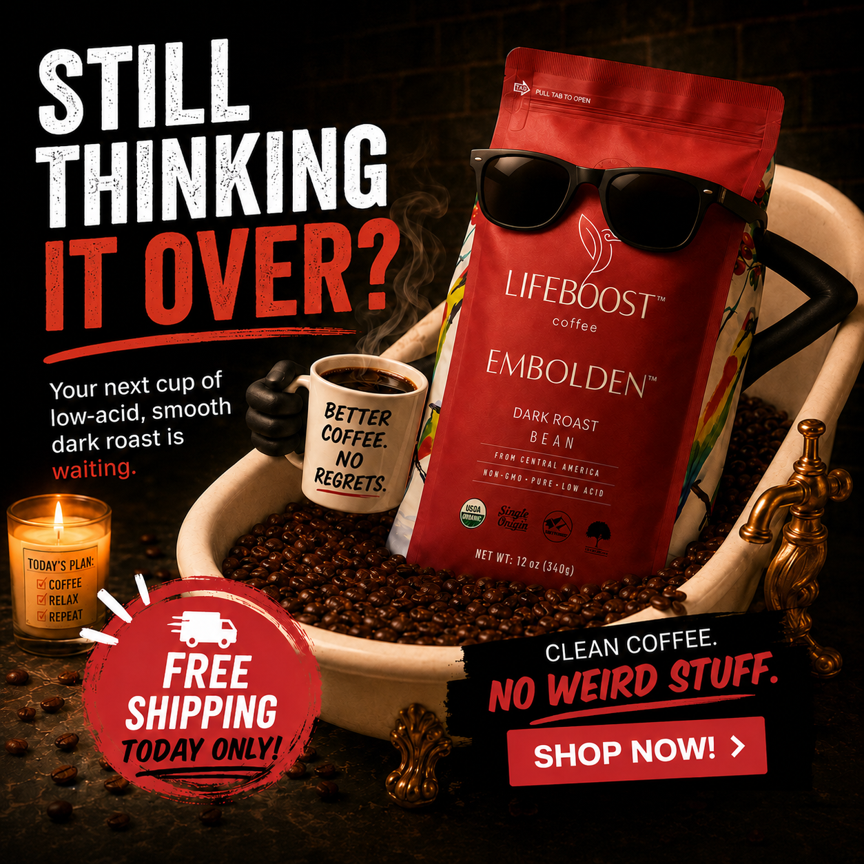 Lifeboost Coffee Facebook ad