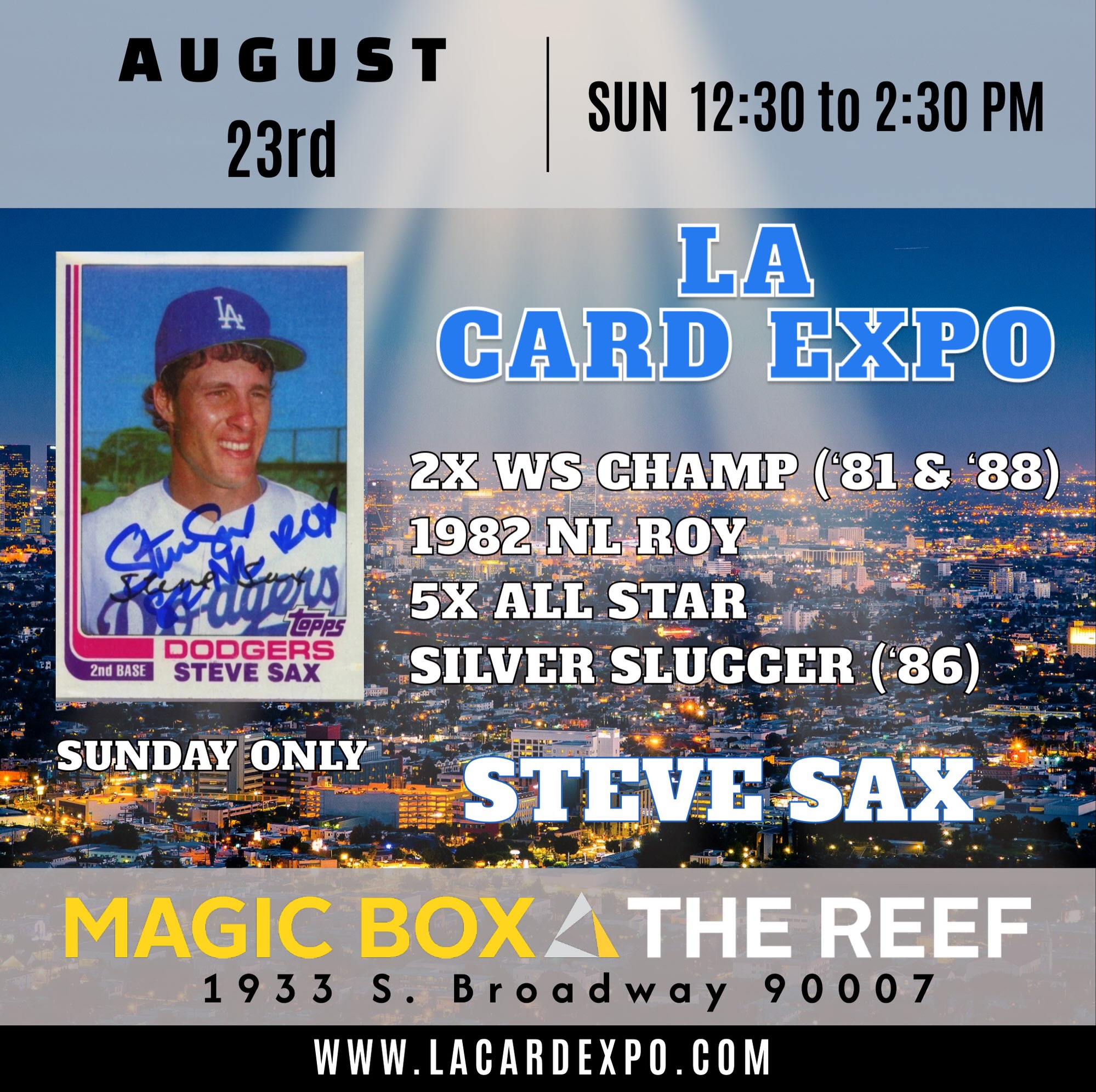 La Card Expo Facebook ad: AUG 23….AUTOGRAPH GUEST ANNOUNCEMENT….