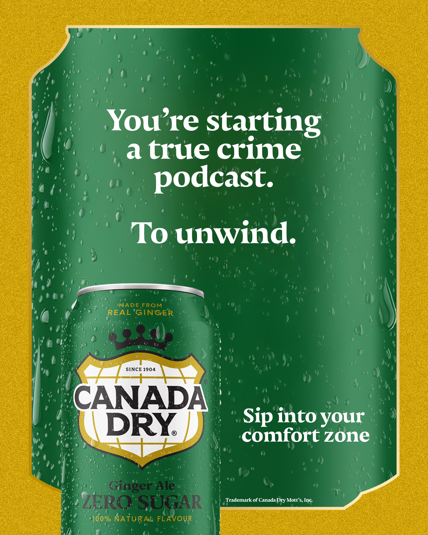 Canada Dry Canada Facebook ad: Sip into your comfort zone.