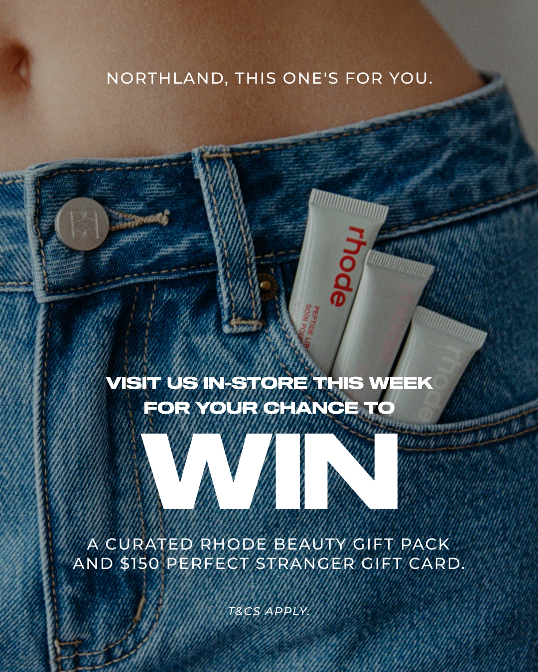 Perfect Stranger The Label Facebook ad: Win a Rhode Beauty gift pack & $150…