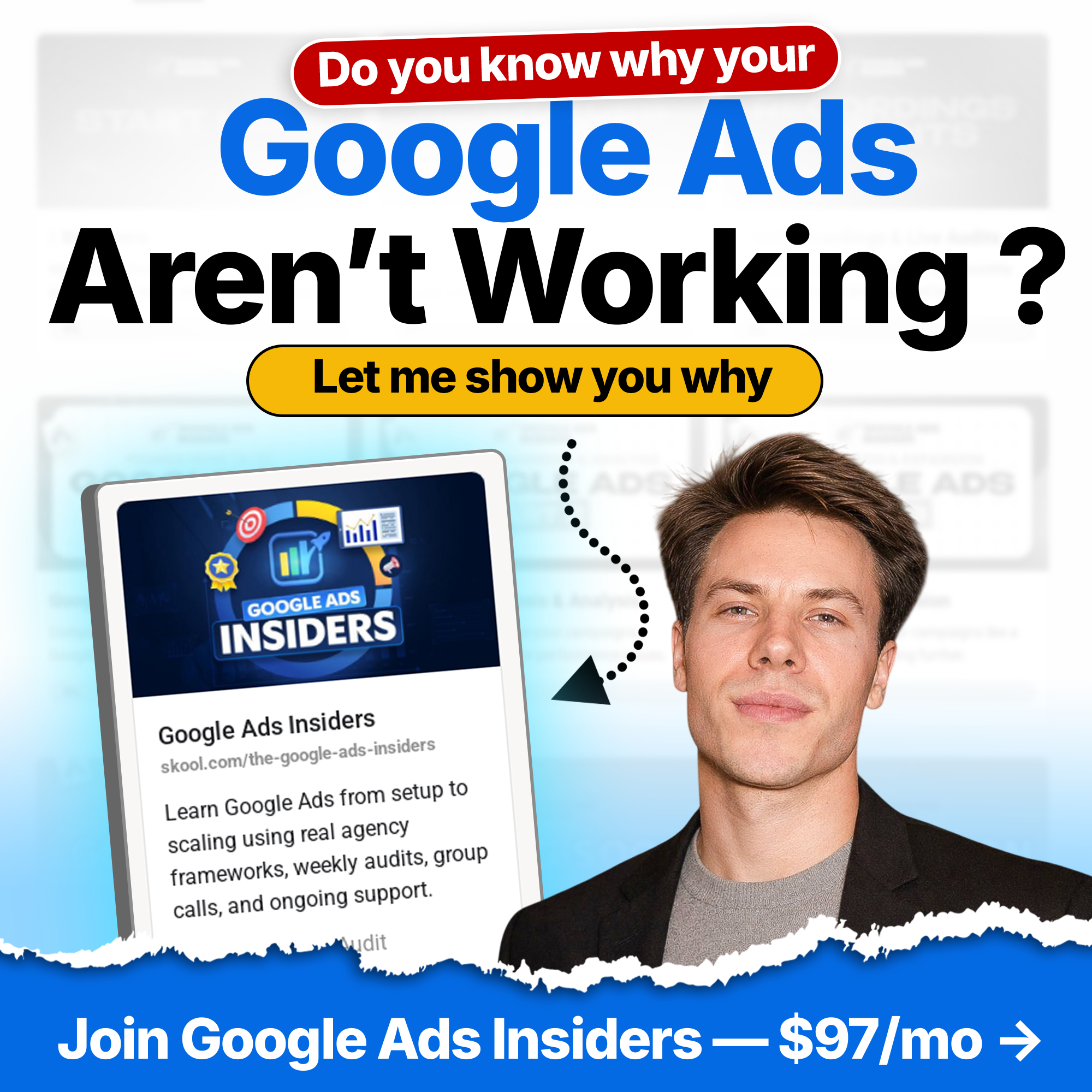 Brandon Ewing does Google Ads Facebook ad