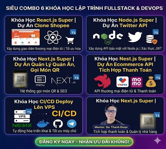 Khóa học giá hời Facebook ad: BẠN MUỐN TRỞ THÀNH LẬP TRÌNH VIÊN FULLSTACK…