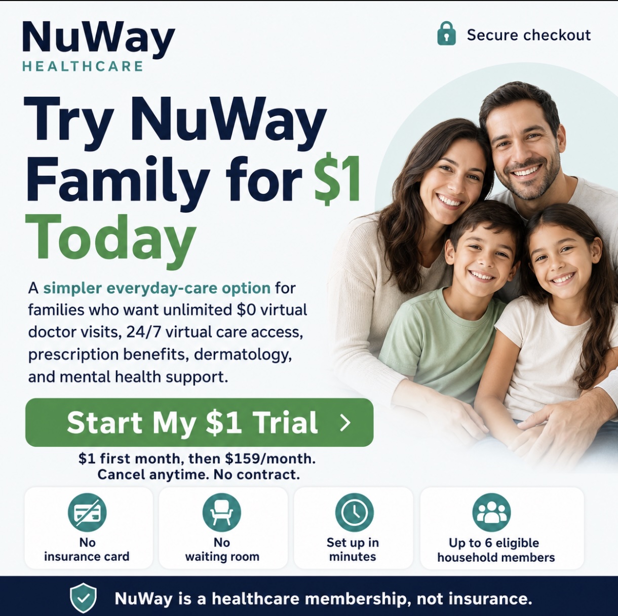 NuWay Partners Facebook ad: NuWay Family Starts at $1