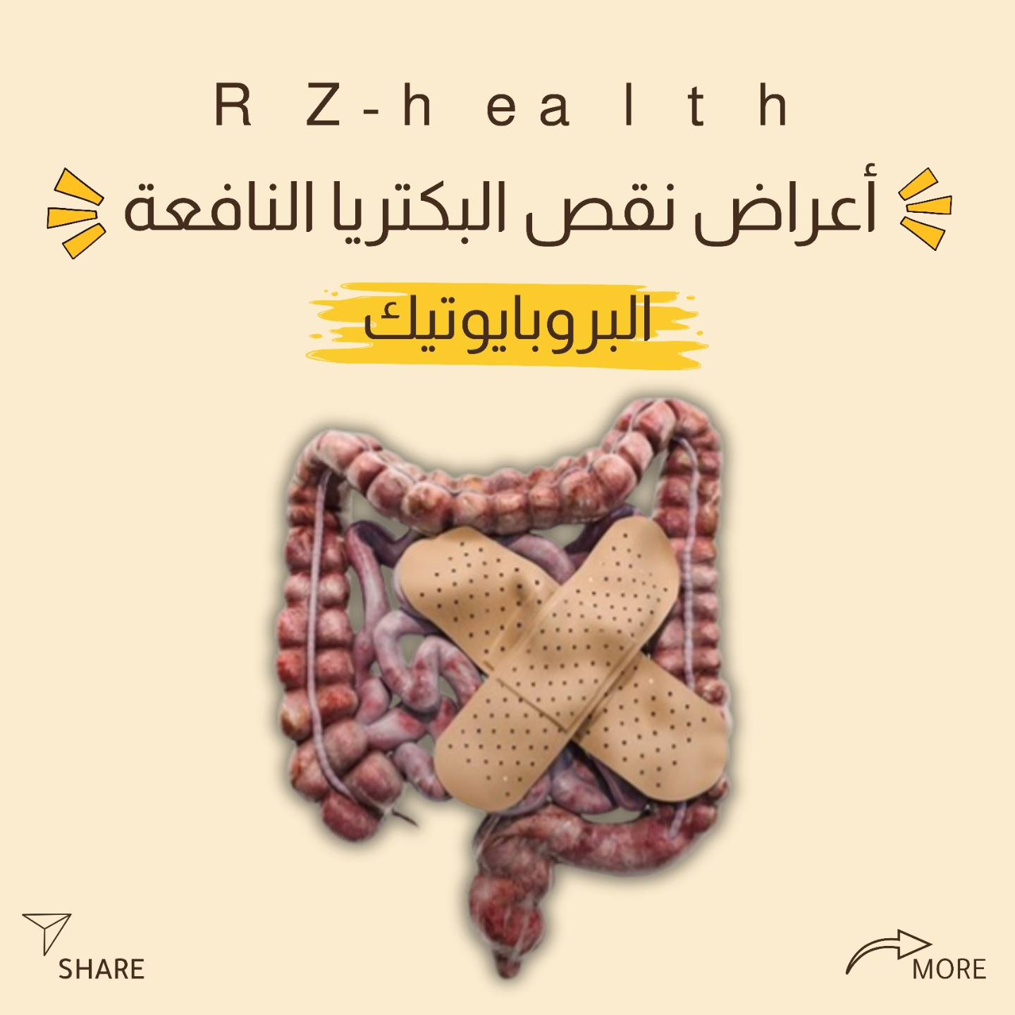 Rz health Facebook ad: أعراض نقص البكتريا النافعة
