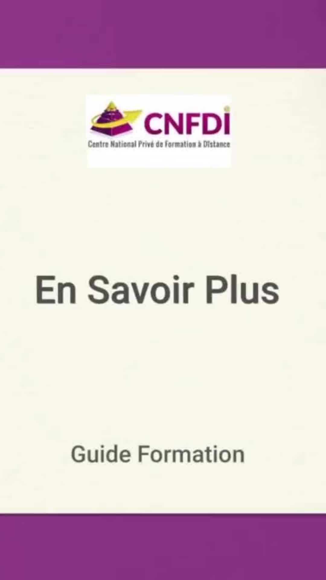 CNFDI - Centre National privé de Formation à Distance Facebook ad from Dec 11, 2024