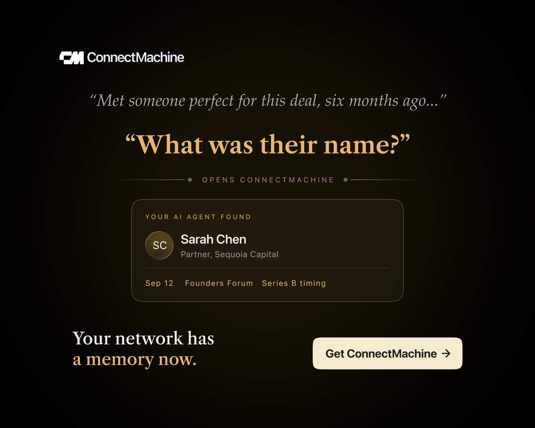 ConnectMachine AI Facebook ad from Mar 31, 2026