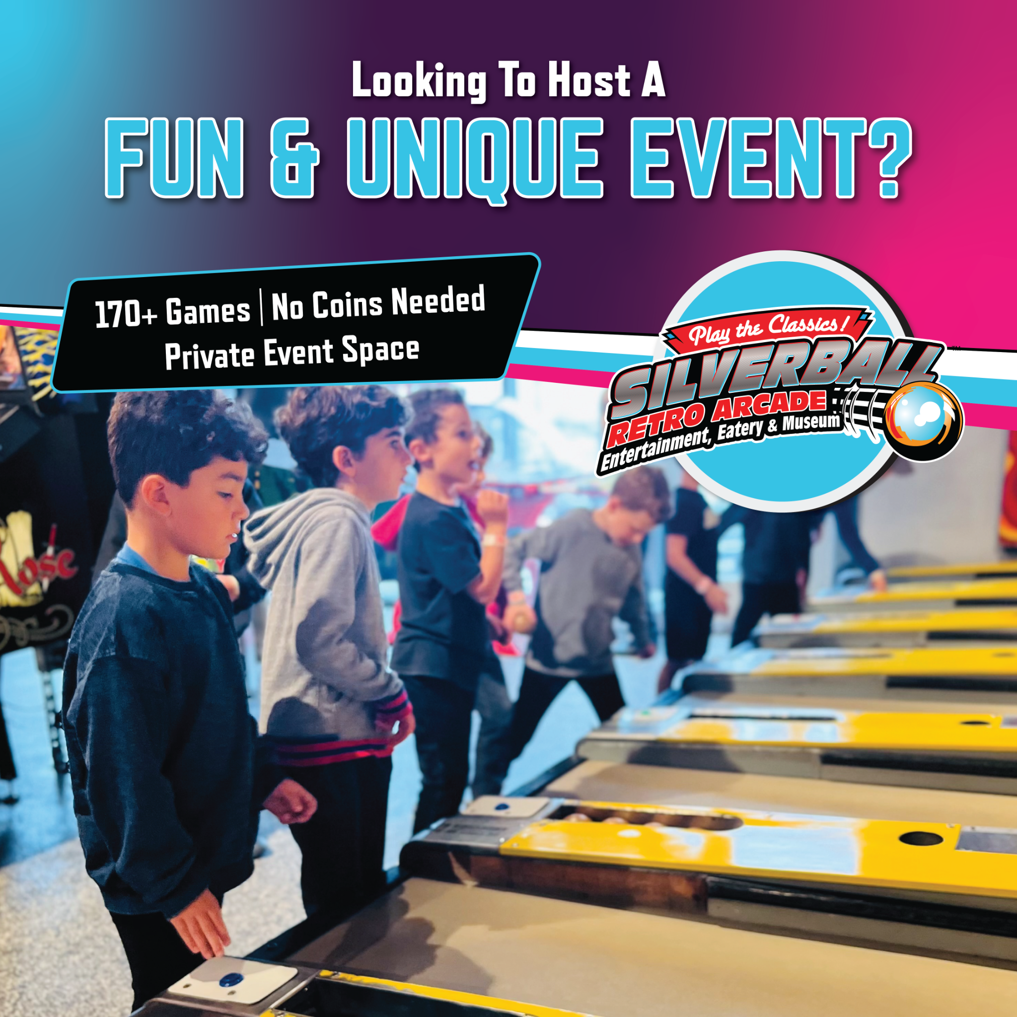 Silverball Retro Arcade Asbury Facebook ad