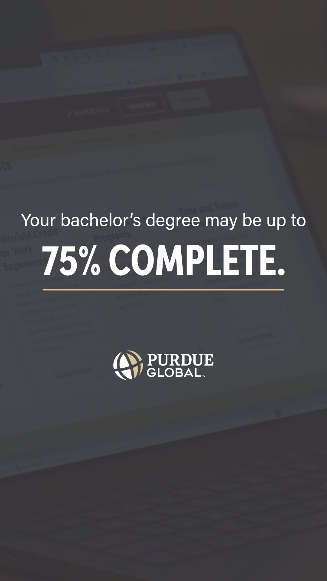 Purdue Global Facebook ad from Jul 27, 2026