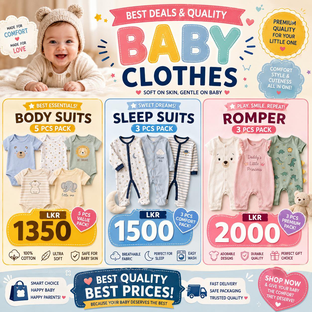 Whimsy Baby & Kid's Shop Facebook ad: LIMITED TIME OFFER, BABY CLOTHES SALE!