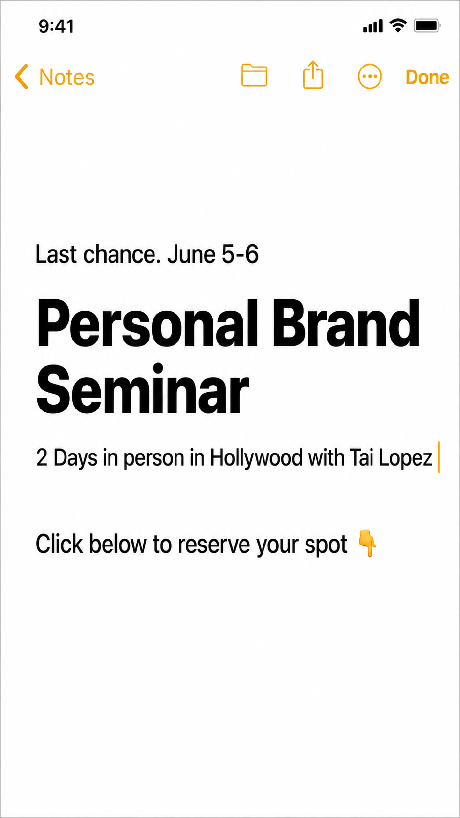 Tai Lopez Facebook ad