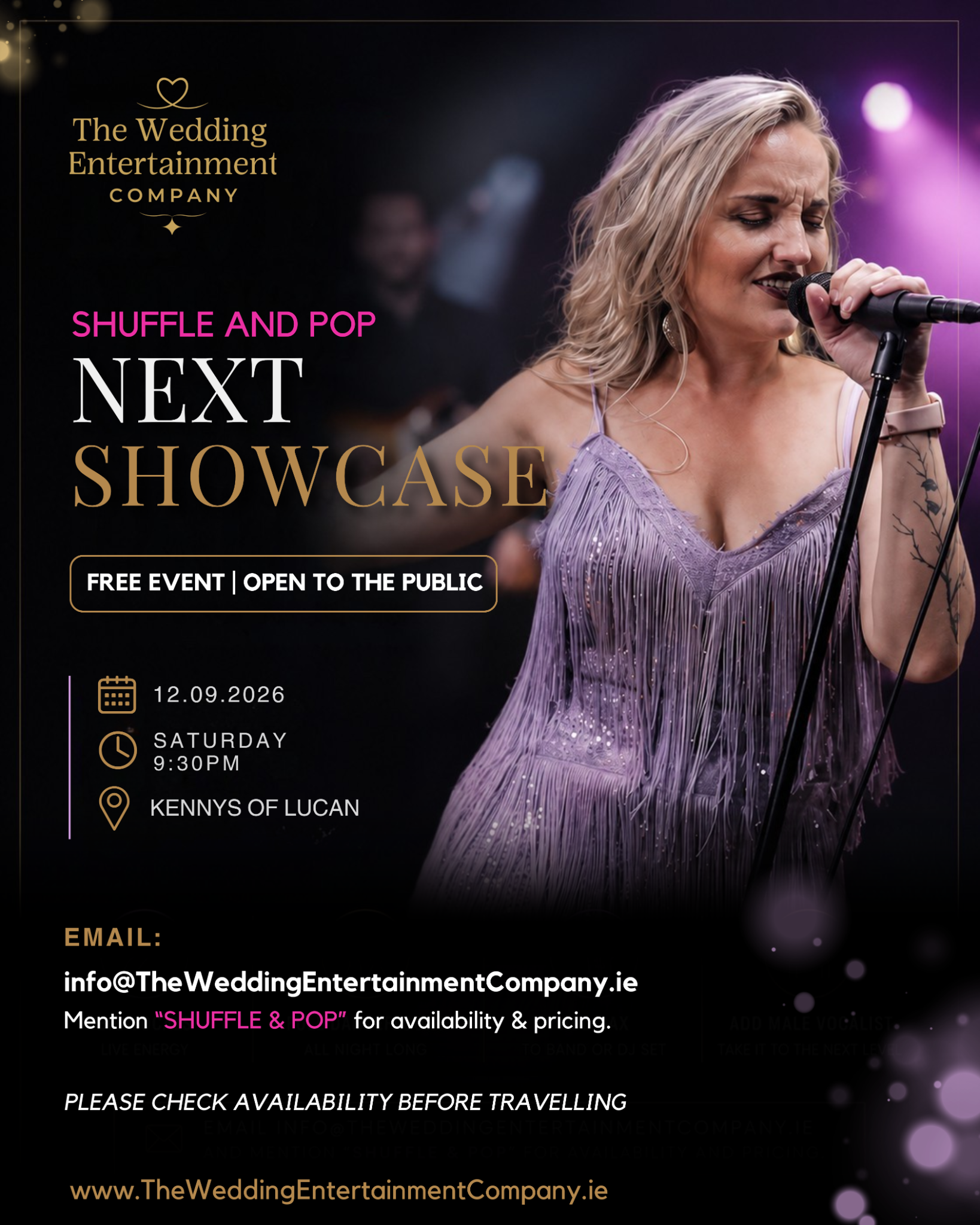 The Wedding Entertainment Company Facebook ad: See Shuffle & Pop LIVE