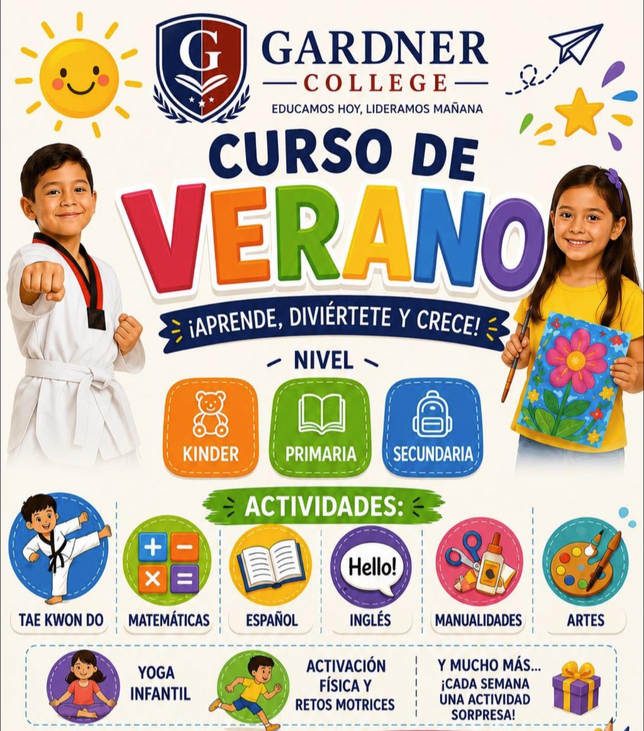 Gardner College Córdoba Facebook ad: ¡Este verano será INOLVIDABLE en Gardner College!