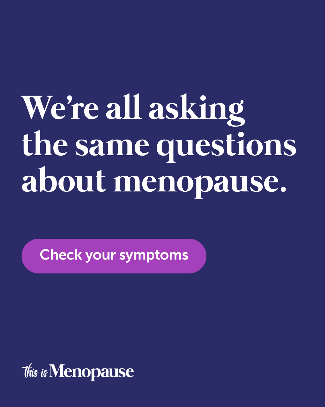 ThisIsMenopause Facebook ad: Is This Perimenopause? Check Your Symptoms